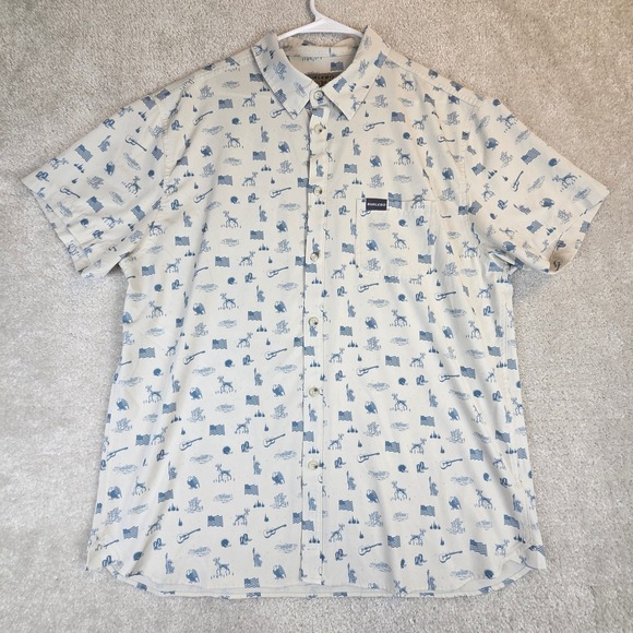BURLEBO Other - Burlebo Mens XL Performance Short Sleeve Button Down Shirt Americana Print